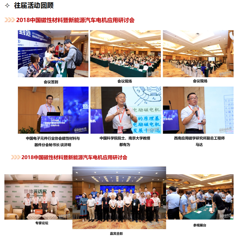2019年第二届磁性材料暨电机应用技术研讨会（自贡）