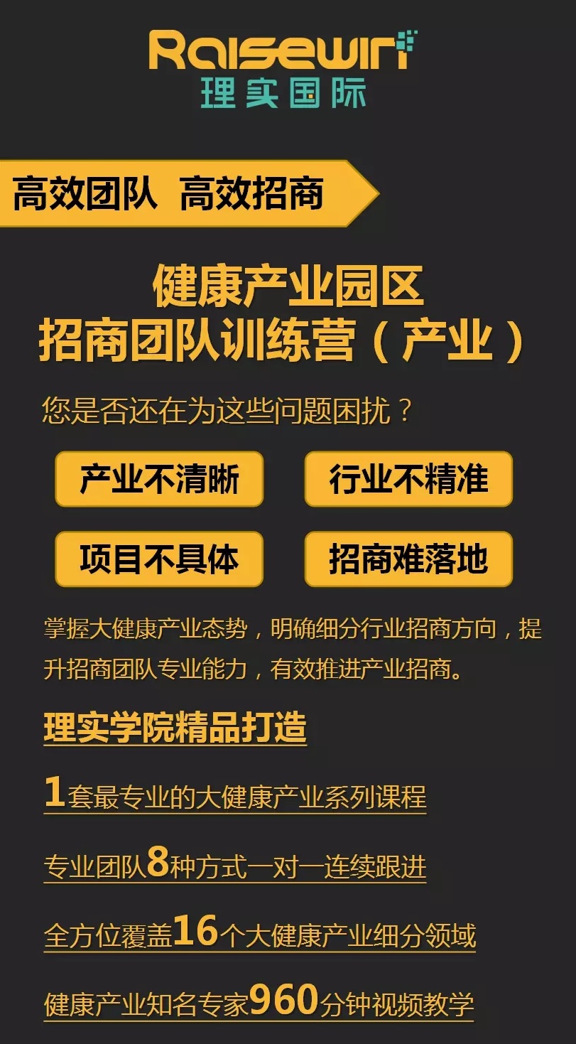 高效团队、高效招商—健康产业园区招商团队训练营（产业）