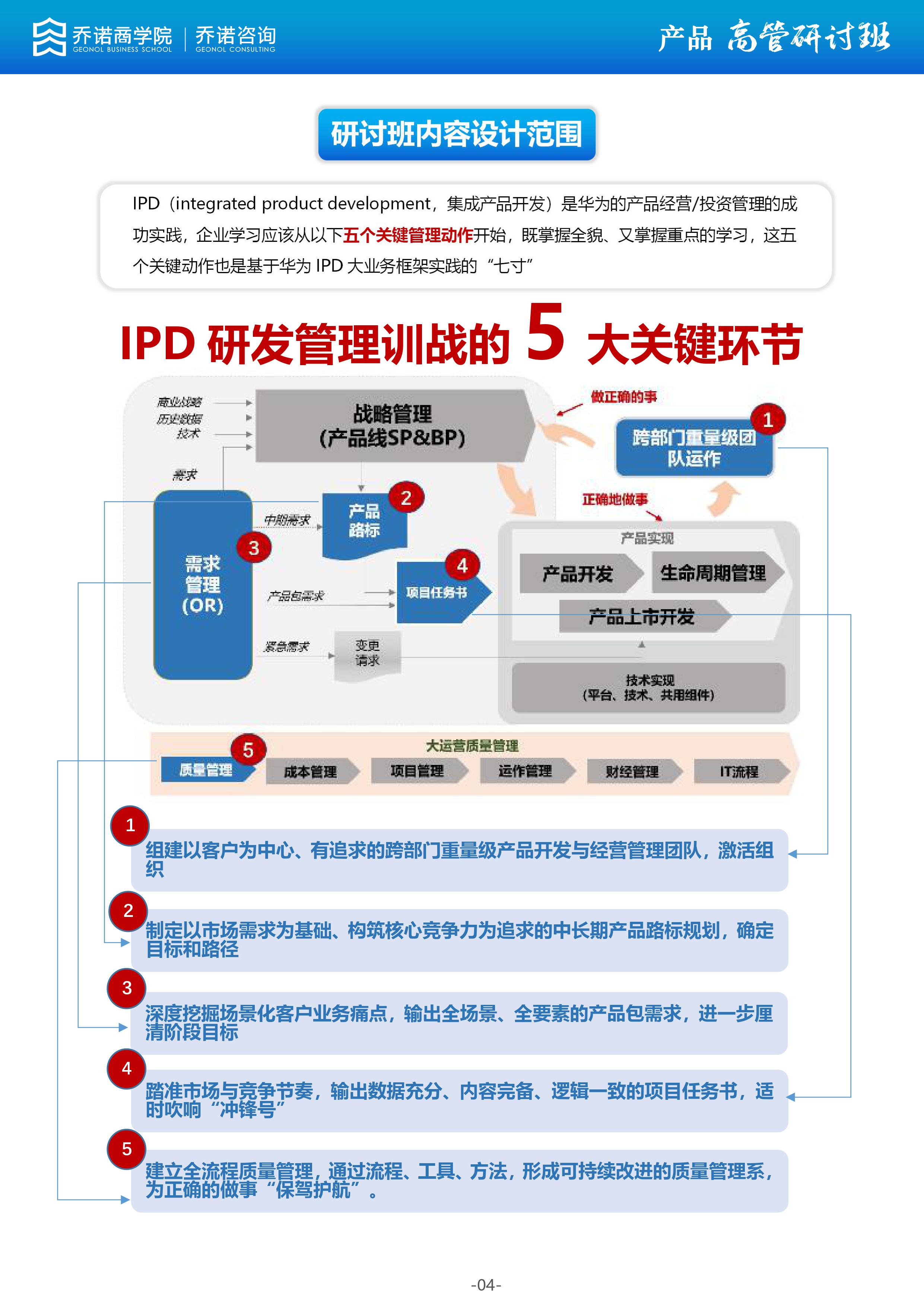 产品高管研讨班 用重量级团队打造领先一代的产品深圳培训