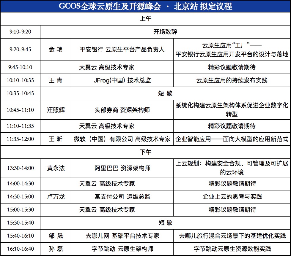 GCOS2023全球云原生及开源峰会 · 北京站