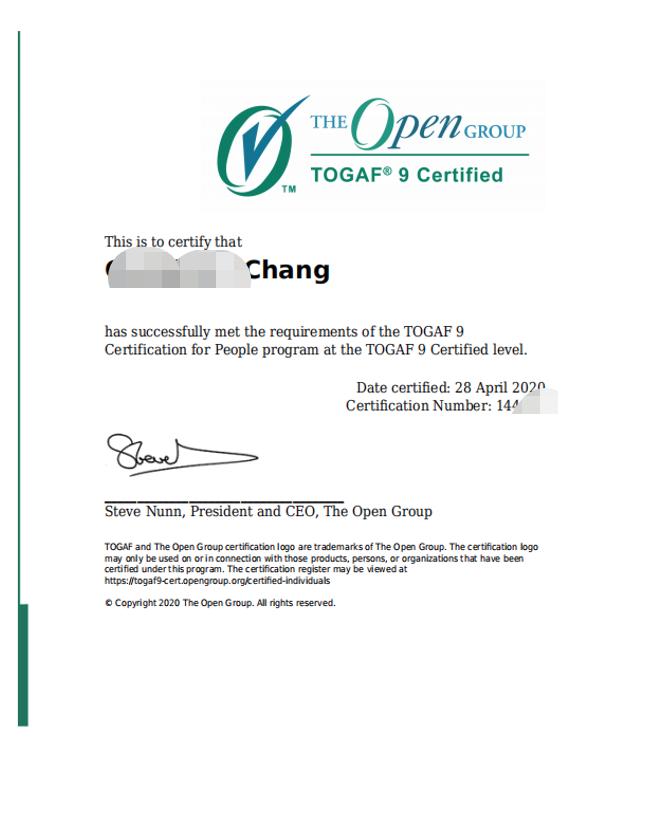 TOGAF ®EA 理论与实践（第10版）鉴定级认证（北京/成都/上海/广州）培训班