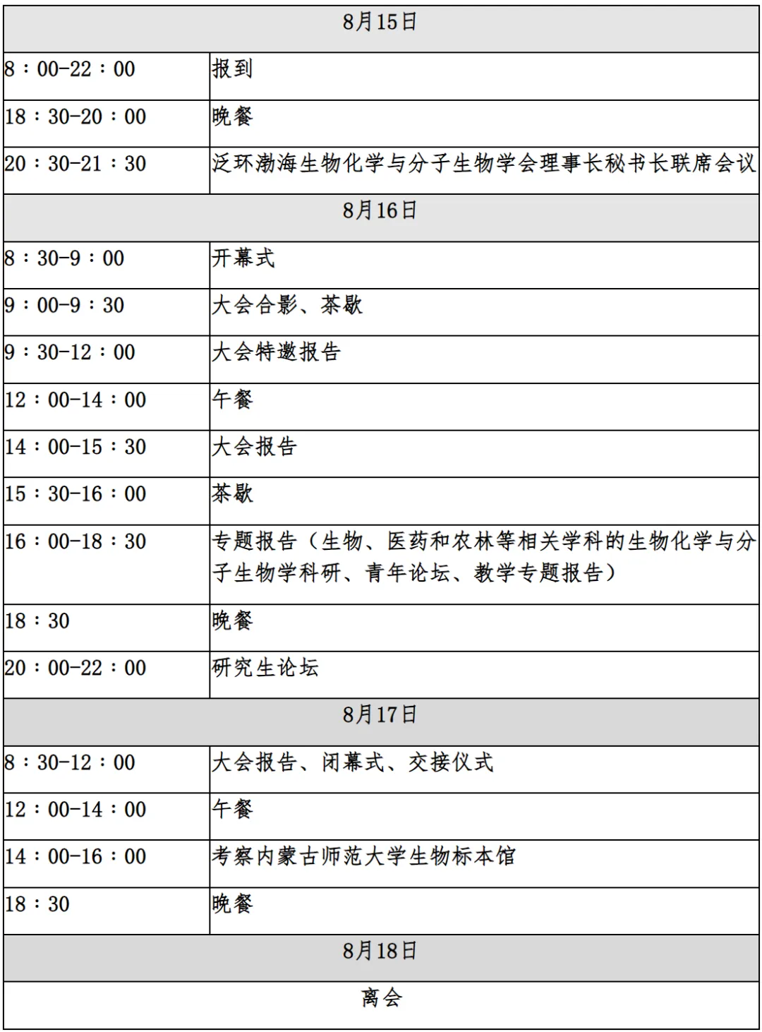第十二届泛环渤海生物化学与分子生物学会学术研讨会