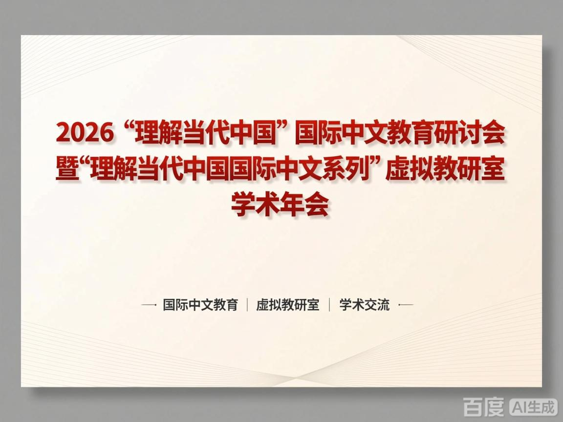2026“理解当代中国”国际中文教育研讨会暨“理解当代中国国际中文系列”虚拟教研室学术年会