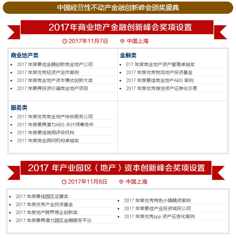 2017中国经营性不动产金融创新峰会