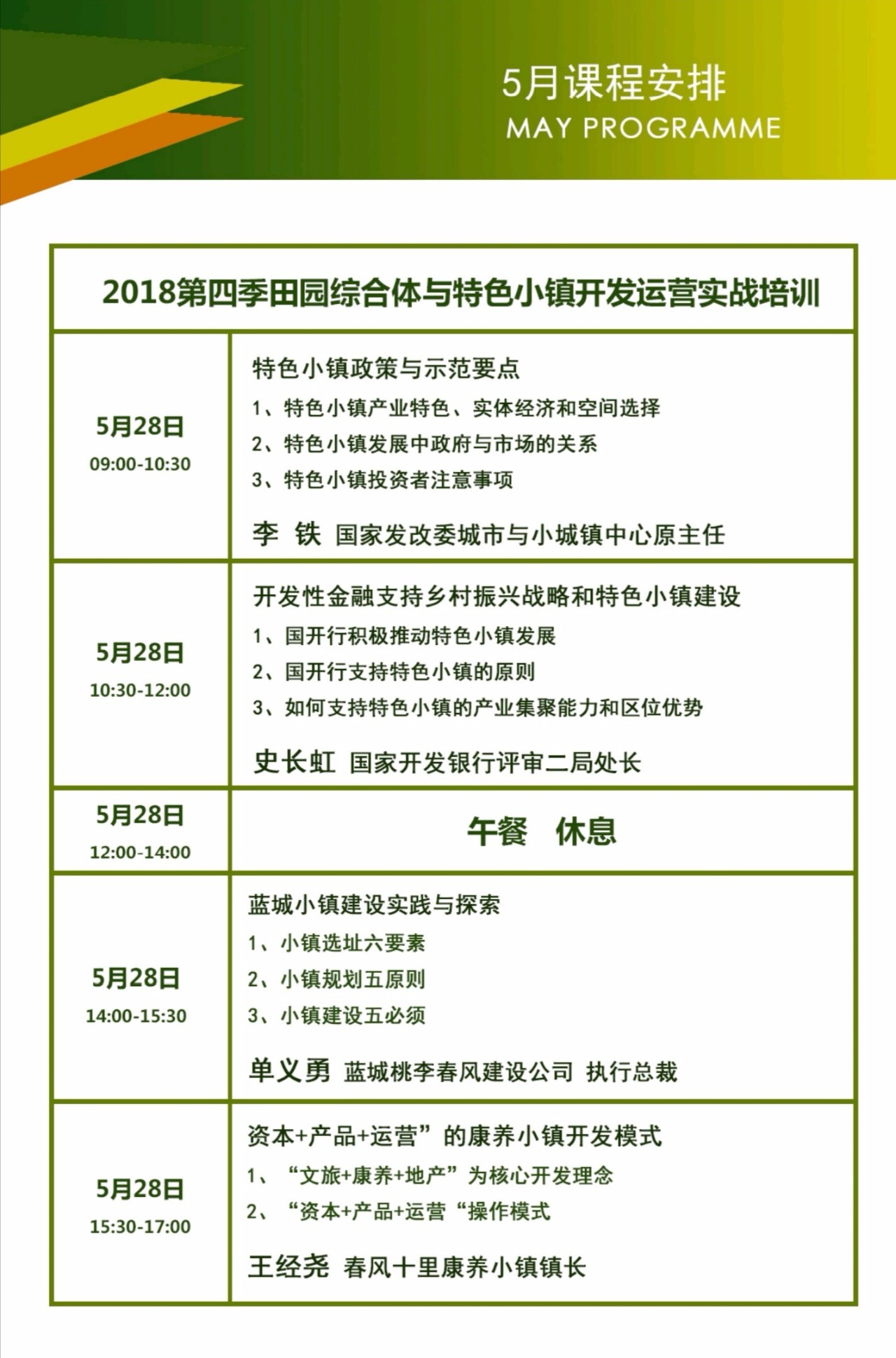 2018田园综合合体与特色小镇开发运营实战培训