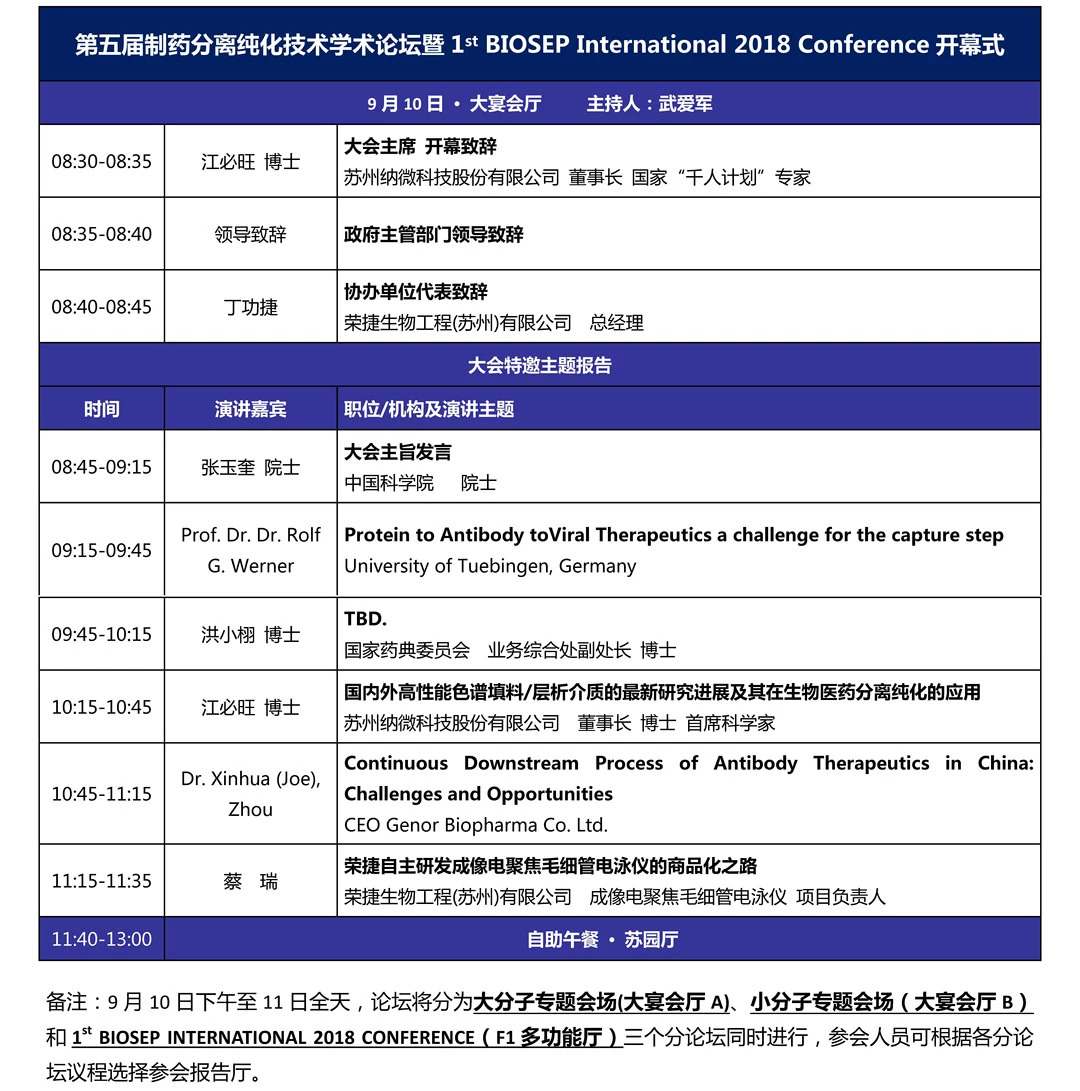 第五届制药分离纯化技术学术论坛暨BIOSEP International Conference2018