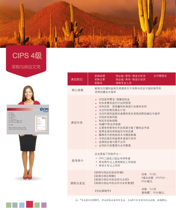 CIPS国际注册采购与供应链经理认证--四级