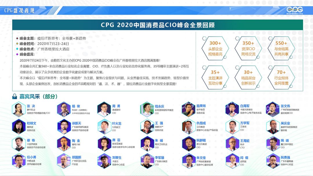 CPG 2020第五届中国消费品CIO年会