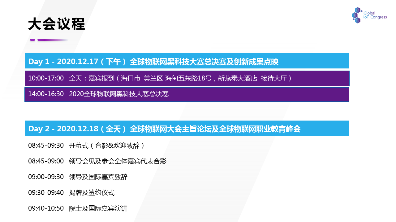 2020第四届全球物联网大会暨第二届南渡江高峰会