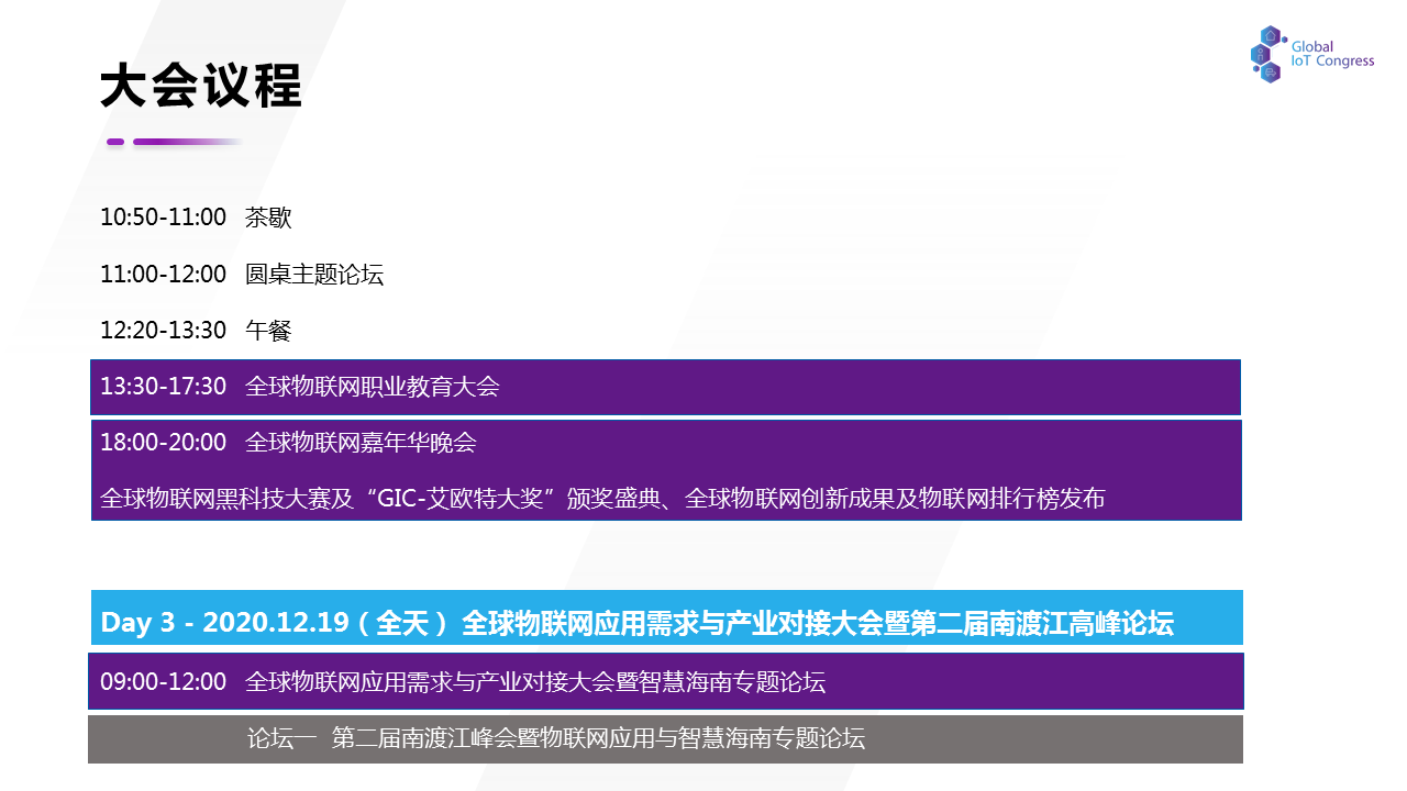 2020第四届全球物联网大会暨第二届南渡江高峰会