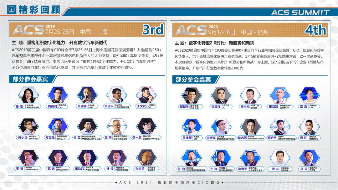 ACS 2021第五届中国汽车CIO峰会