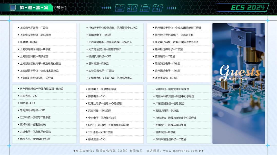 ECS 2024第六届中国电子通信与半导体CIO峰会
