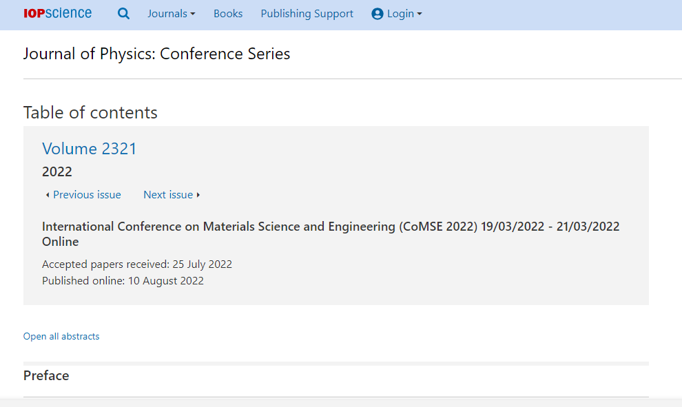 2024年第三届材料科学与工程国际会议（CoMSE 2024）
