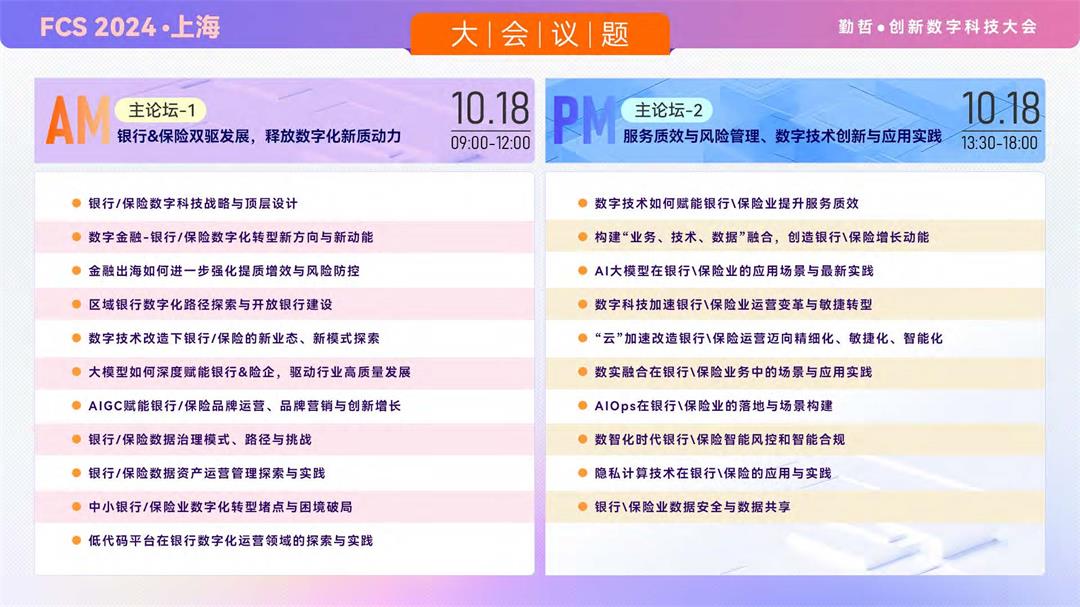 FCS 2024 第十屆銀行&保險(xiǎn)數(shù)字科技大會(huì)