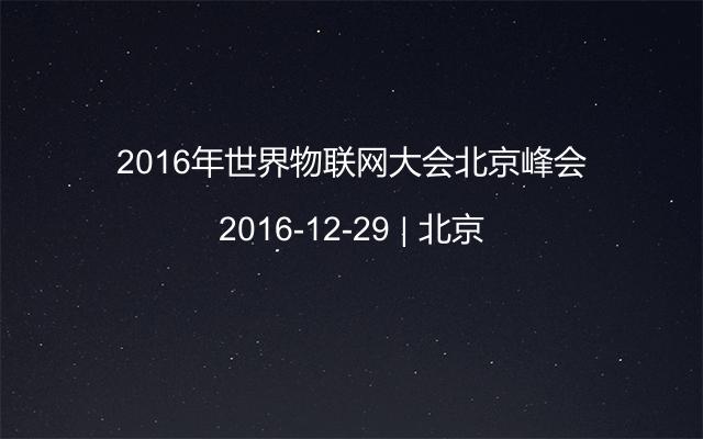 2016年世界物联网大会北京峰会