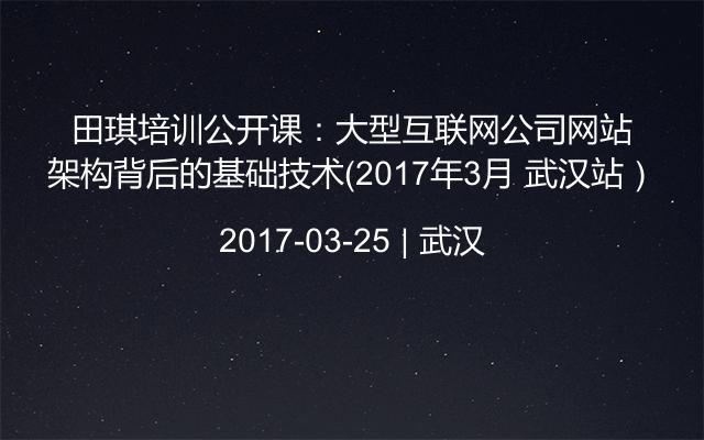田琪培訓公開課:大型互聯(lián)網(wǎng)公司網(wǎng)站架構背后的基礎技術(2017年3月 武漢站)