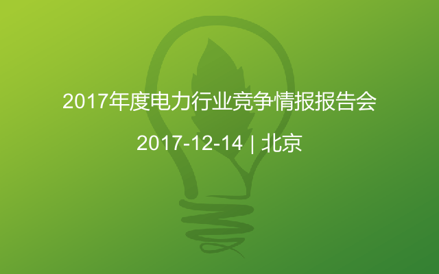 2017年度电力行业竞争情报报告会