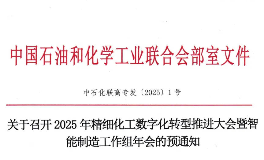 2025年精细化工数字化转型推进大会暨智能制造工作组年会