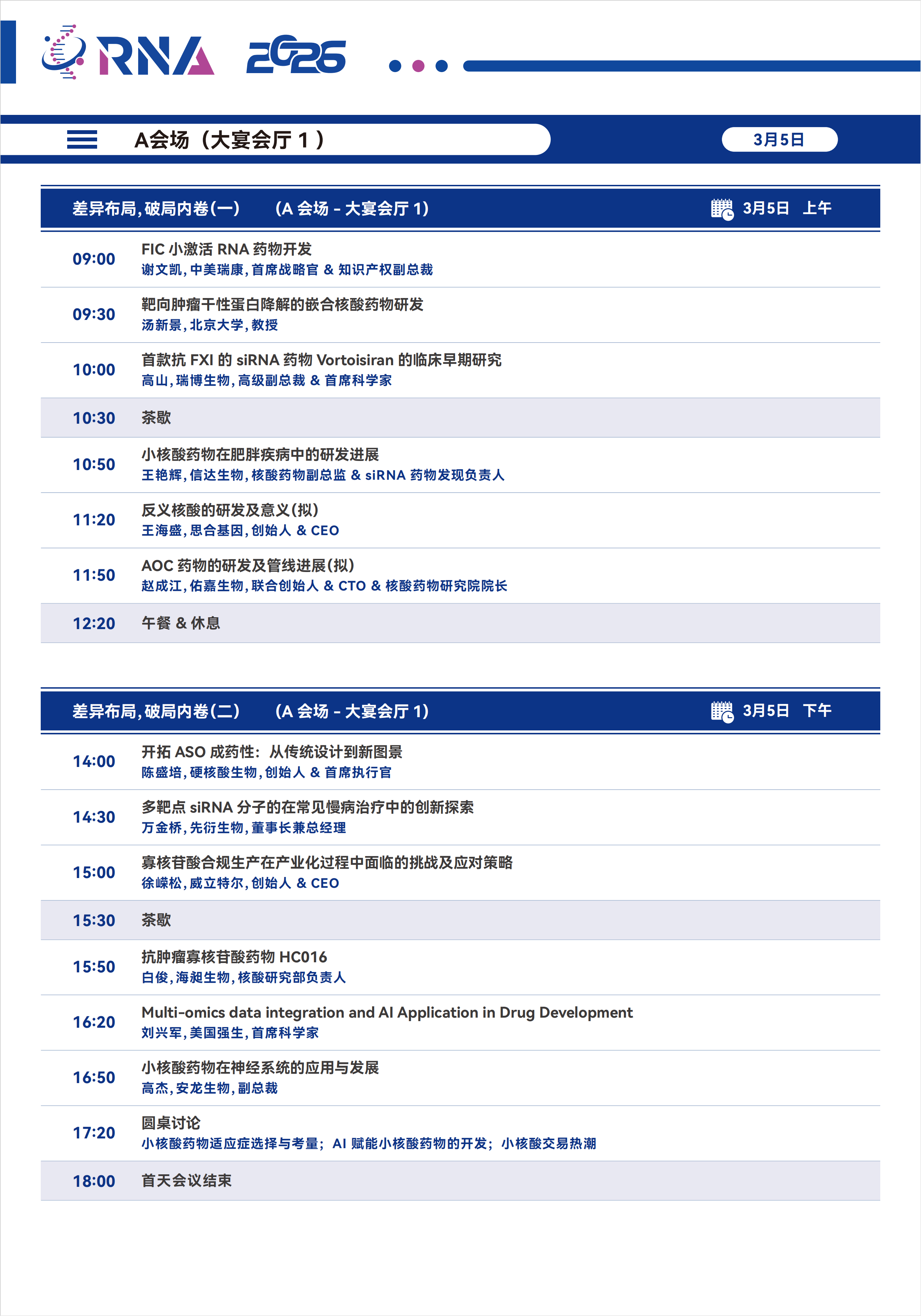 RNA 2026第六届小核酸药物开发大会