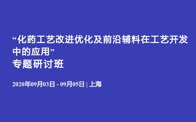 “化药工艺改进优化及前沿辅料在工艺开发中的应用”专题研讨班