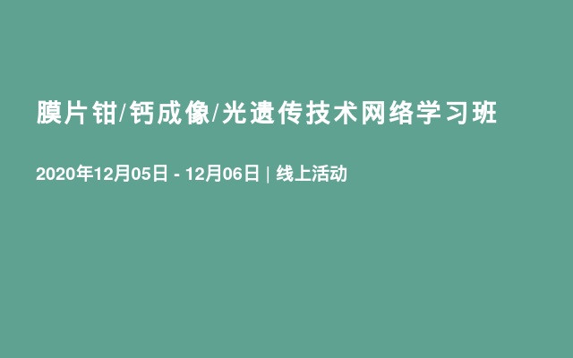 膜片钳/钙成像/光遗传技术网络学习班