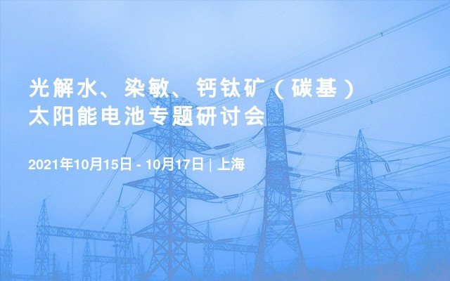光解水、染敏、鈣鈦礦（碳基）太陽能電池專題研討會(huì) 