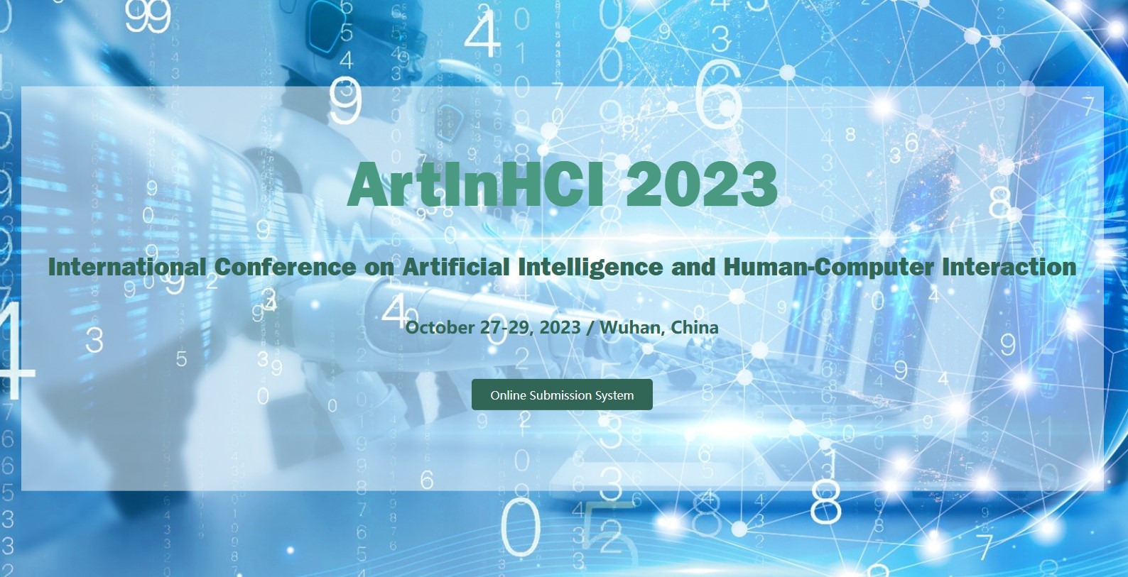 ArtInHCI 2023-人工智能和人机交互国际学术会议