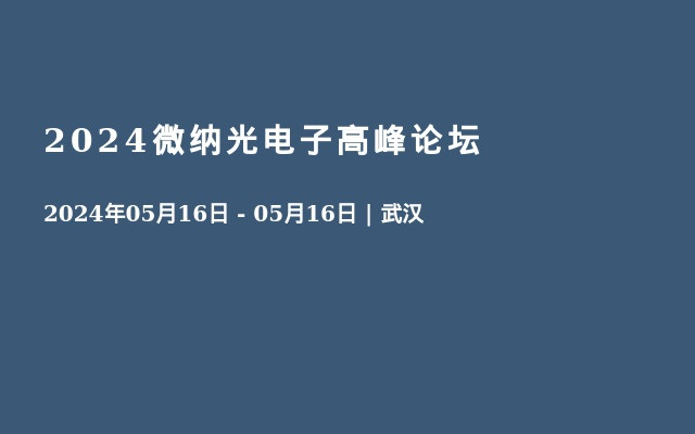 2024微纳光电子高峰论坛