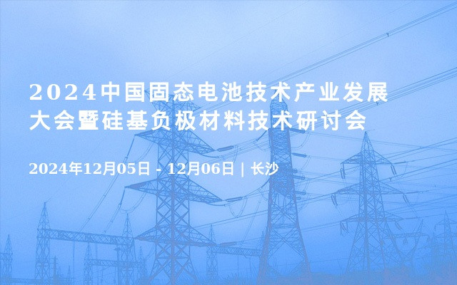 2024中国固态电池技术产业发展大会暨硅基负极材料技术研讨会