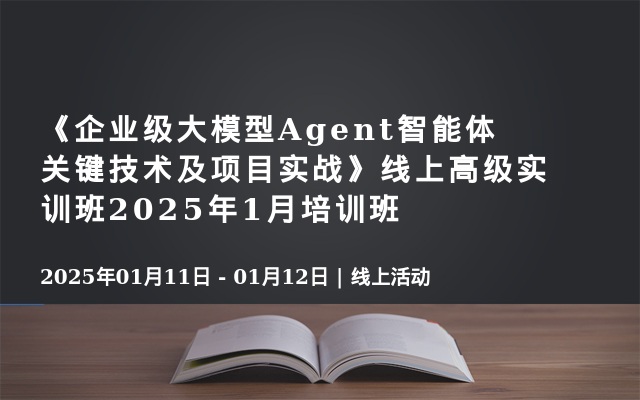 《企业级大模型Agent智能体关键技术及项目实战》线上高级实训班2025年1月培训班