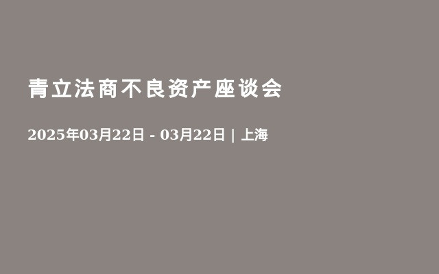 青立法商不良资产座谈会