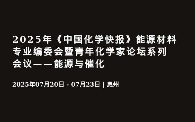 2025年《中国化学快报》能源材料专业编委会暨青年化学家论坛系列会议——能源与催化