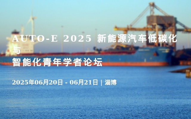AUTO-E 2025 新能源汽车低碳化与智能化青年学者论坛