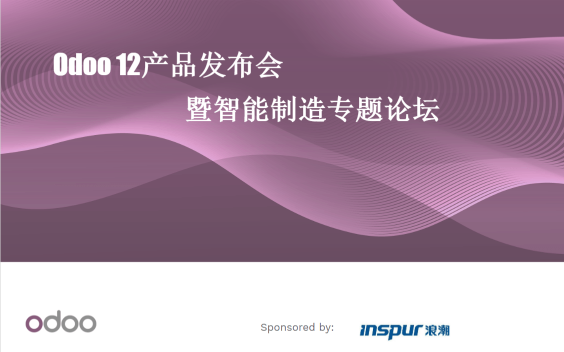 Odoo 12 产品发布会暨智能制造专题论坛2019—武汉站