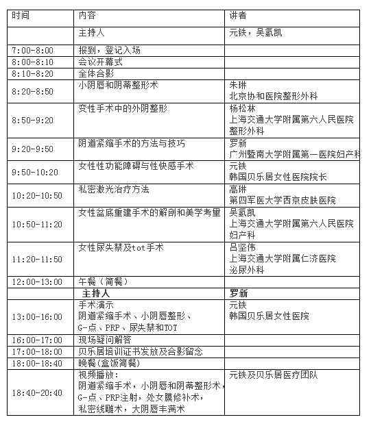 2019年生殖整复（私密整形）高级培训班（6月上海站）