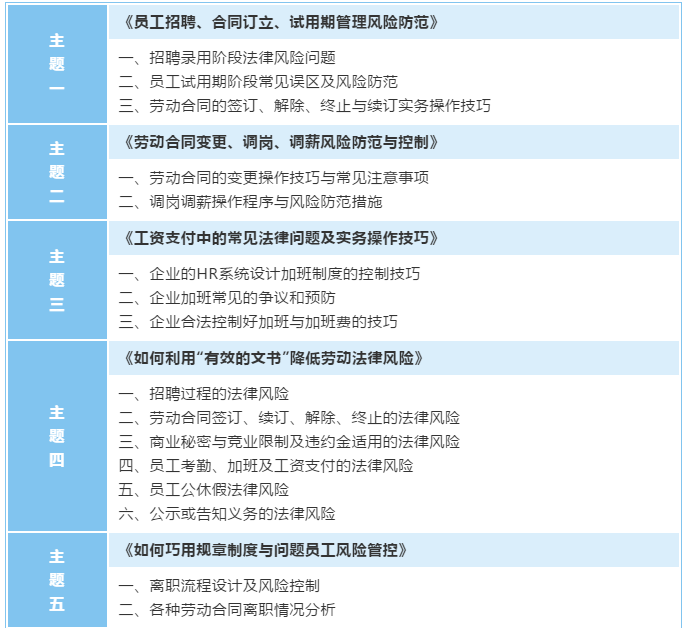 2019劳动法律法规实务高级管理人员培训班（7月广州班）