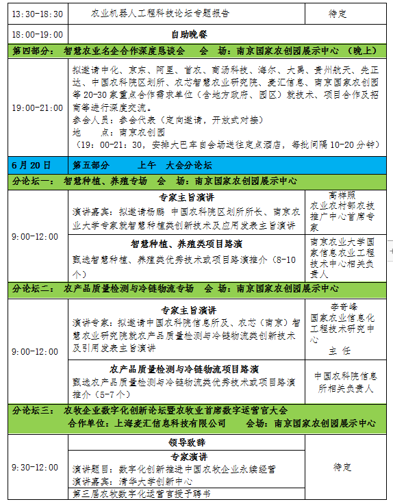 2020（南京）智慧农业与智能装备成果技术交流大会暨投资合作对接会（南京）