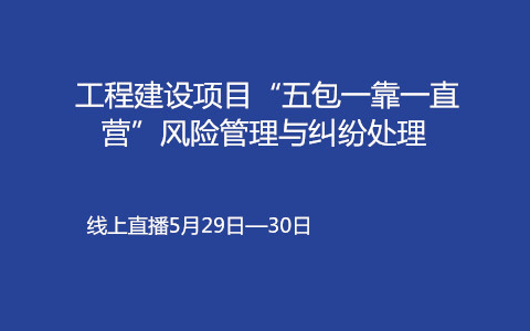 工程建设项目“五包一靠一直营”风险管理与纠纷处理