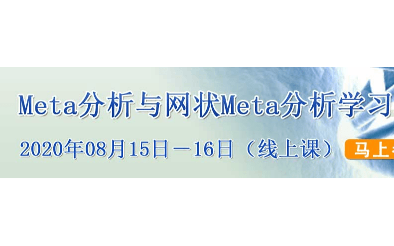 Meta分析与网状Meta分析学习班（8月线上直播课）