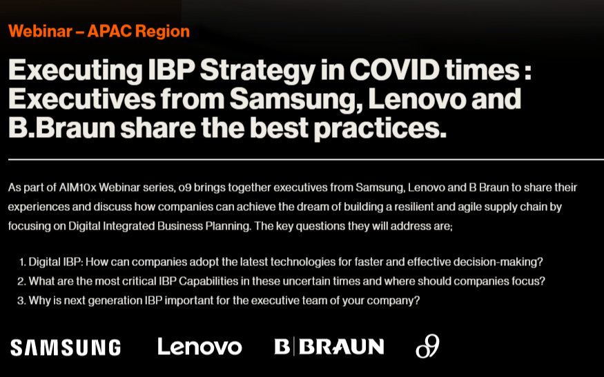 供应链计划系列会议之“COVID时代执行IBP策略”