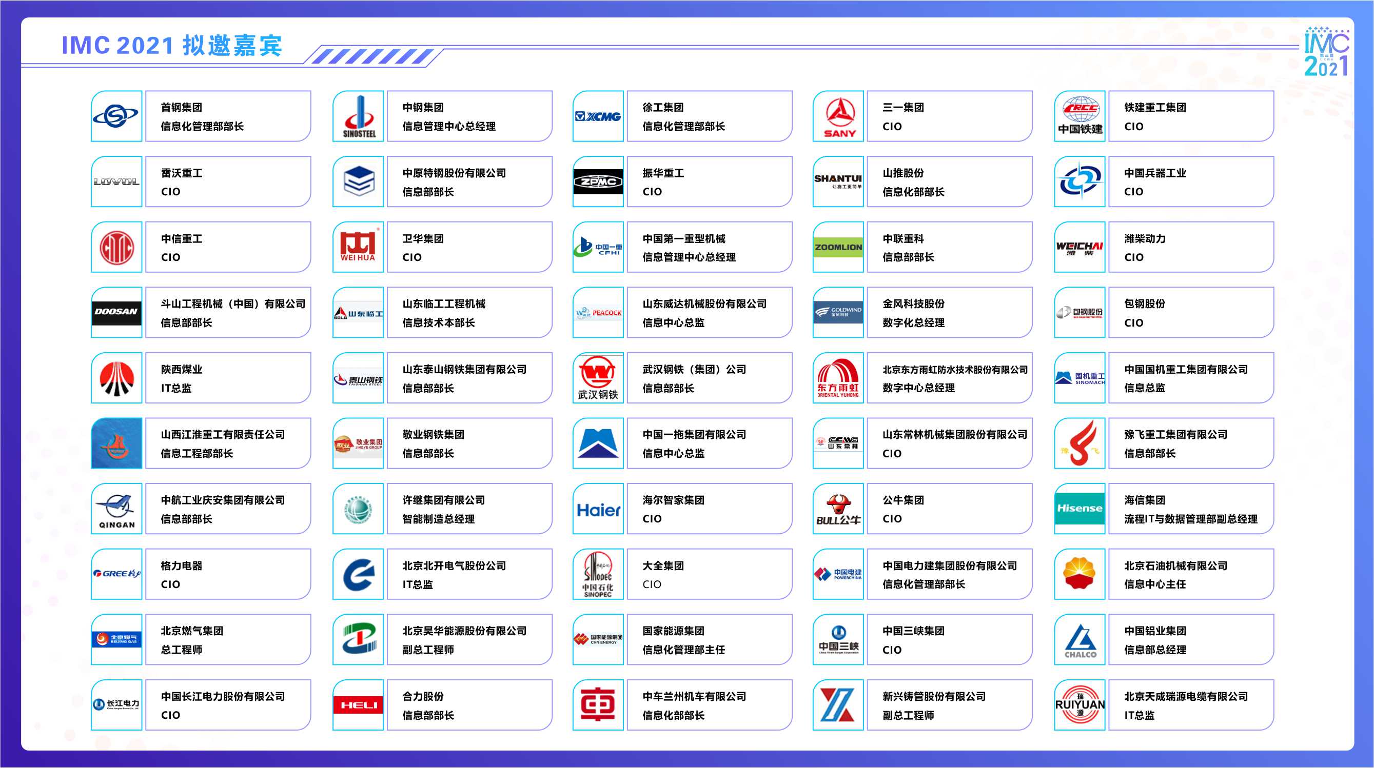 IMC 2021中国智造CIO峰会（华北）