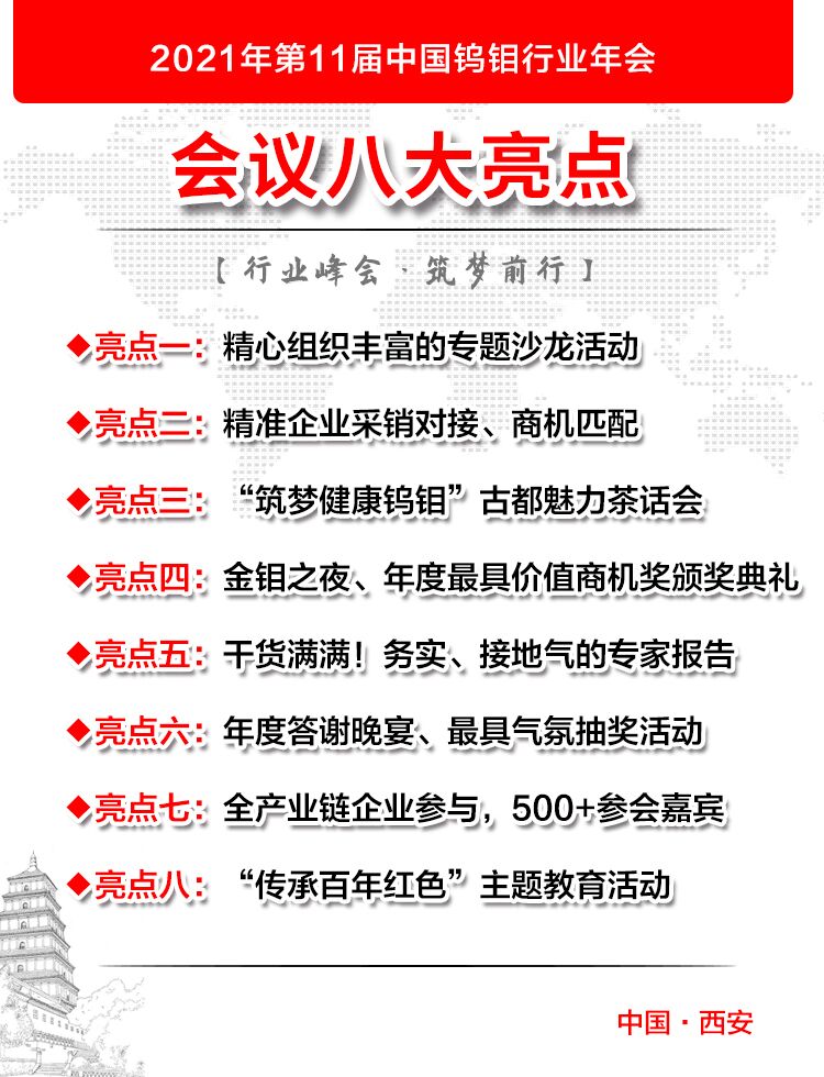 2021年(第十一届)中国钨钼产业年会_门票优惠_活动家官网报名