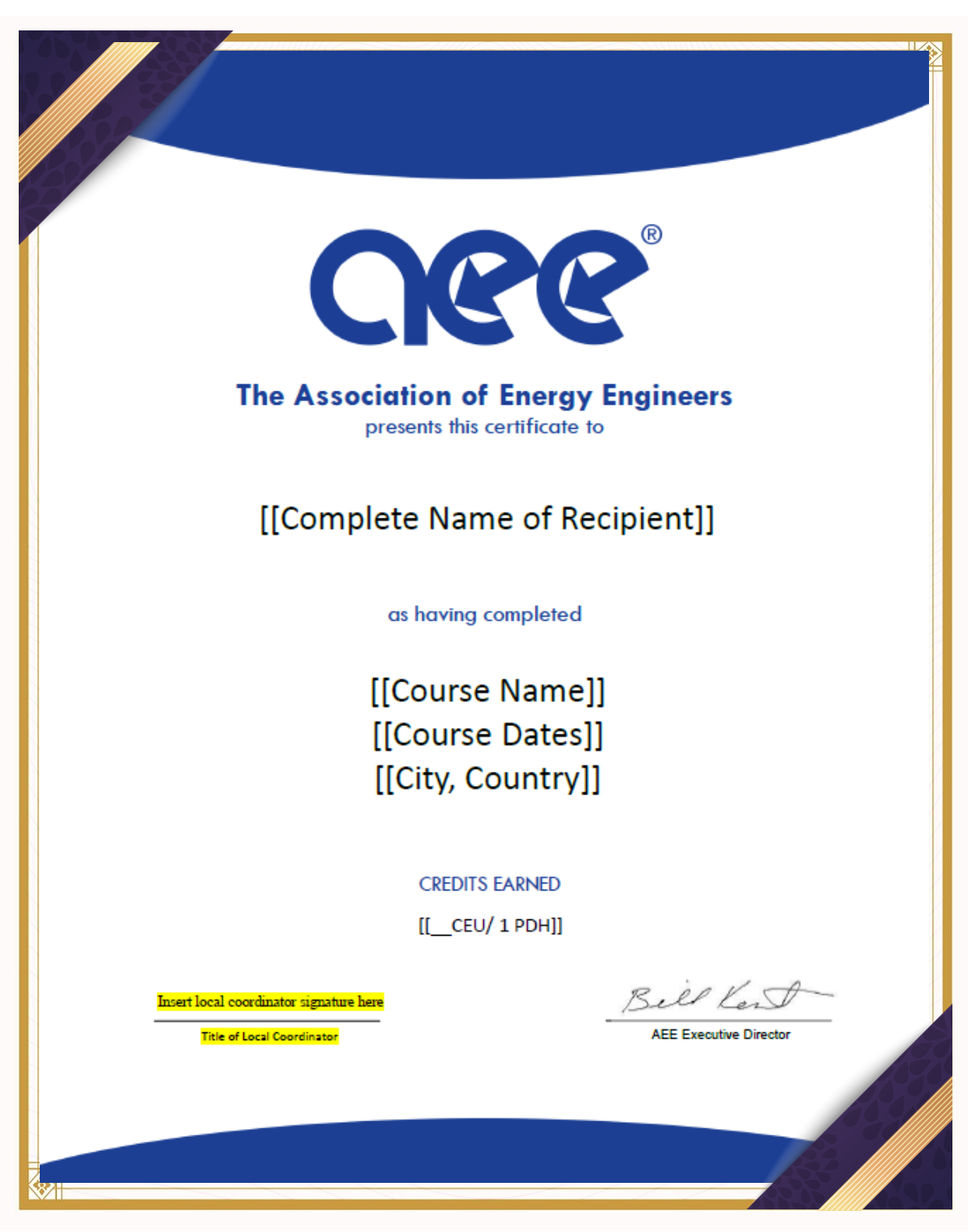 AEE美国能源工程师协会授权CEM®注册能源管理师