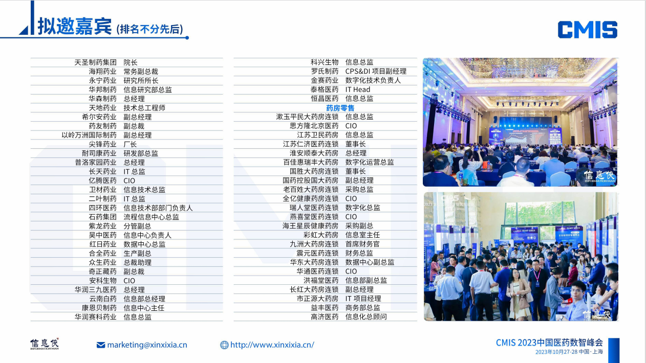 CMIS 2023中国医药数智峰会