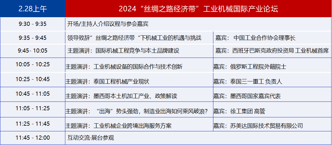 2024“丝绸之路经济带”工业机械国际产业论坛