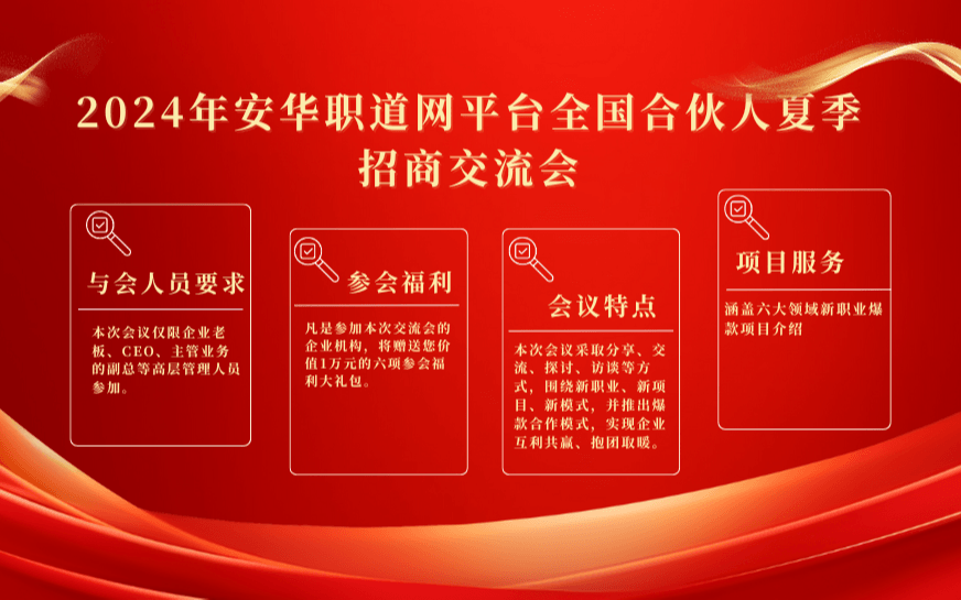 2024年安華職道網(wǎng)平臺全國合伙人夏季招商交流會