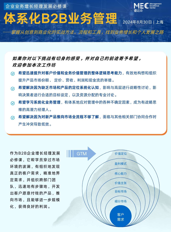 企业业务增长经理发展必修课——体系化B2B业务管理