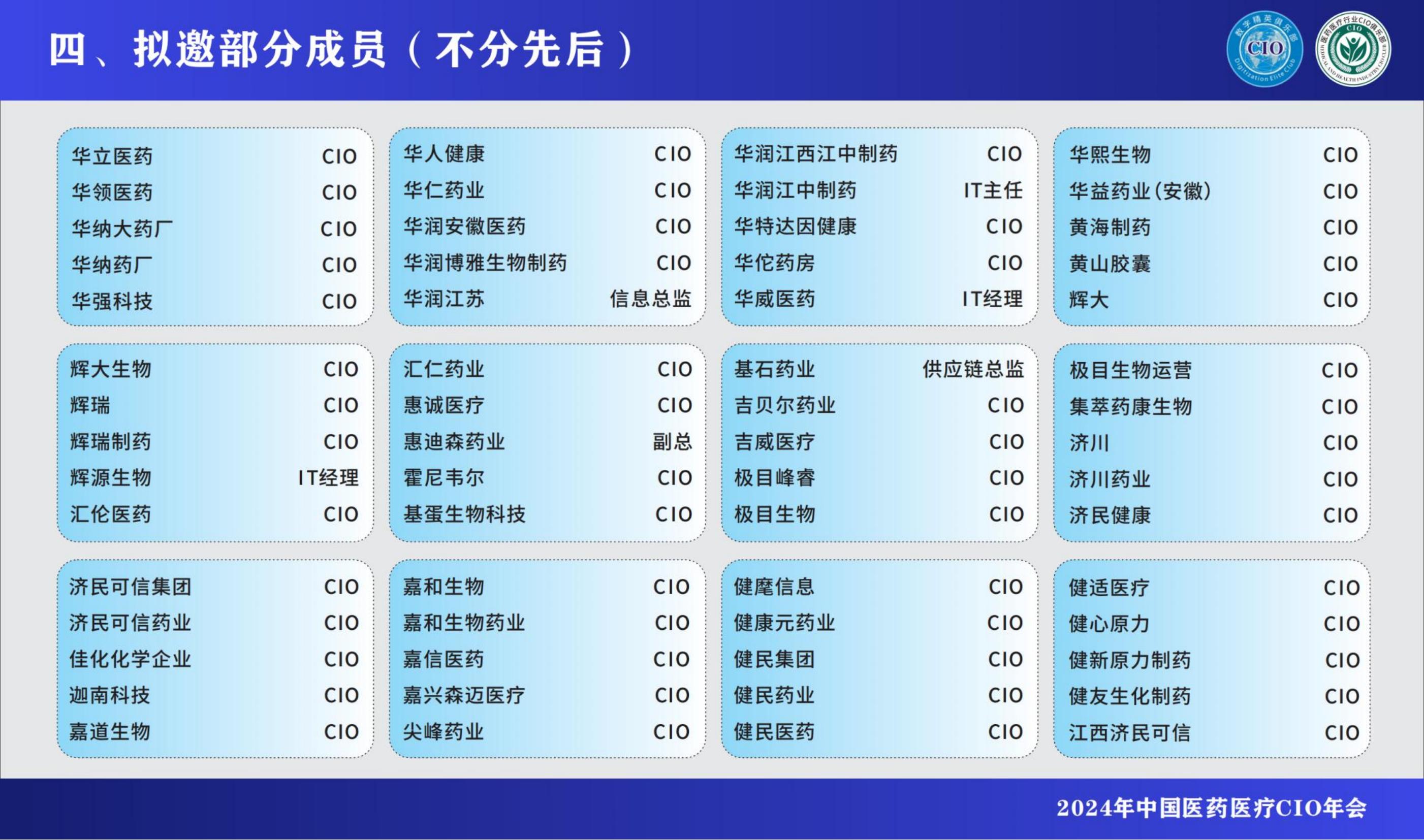 2024中國(guó)醫(yī)藥醫(yī)療CIO年會(huì)