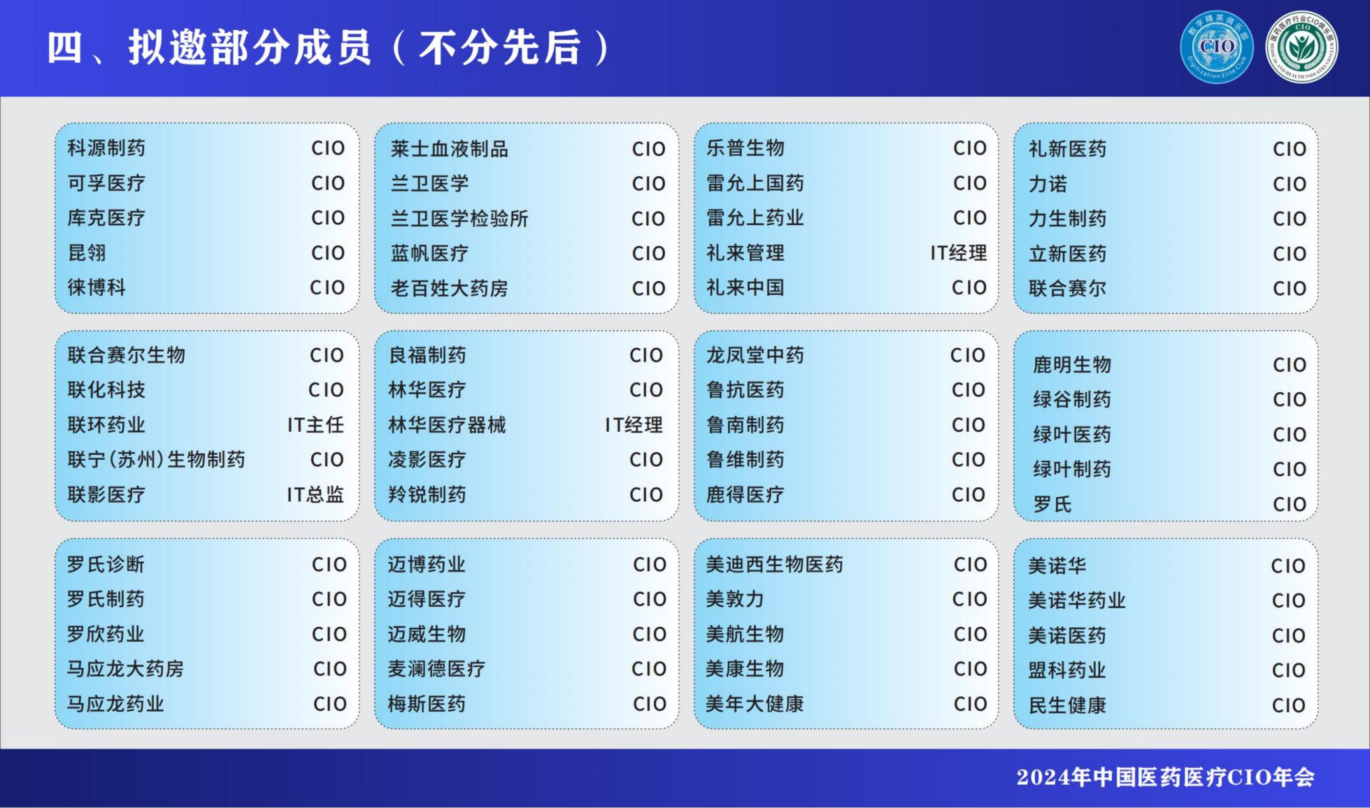 2024中國(guó)醫(yī)藥醫(yī)療CIO年會(huì)