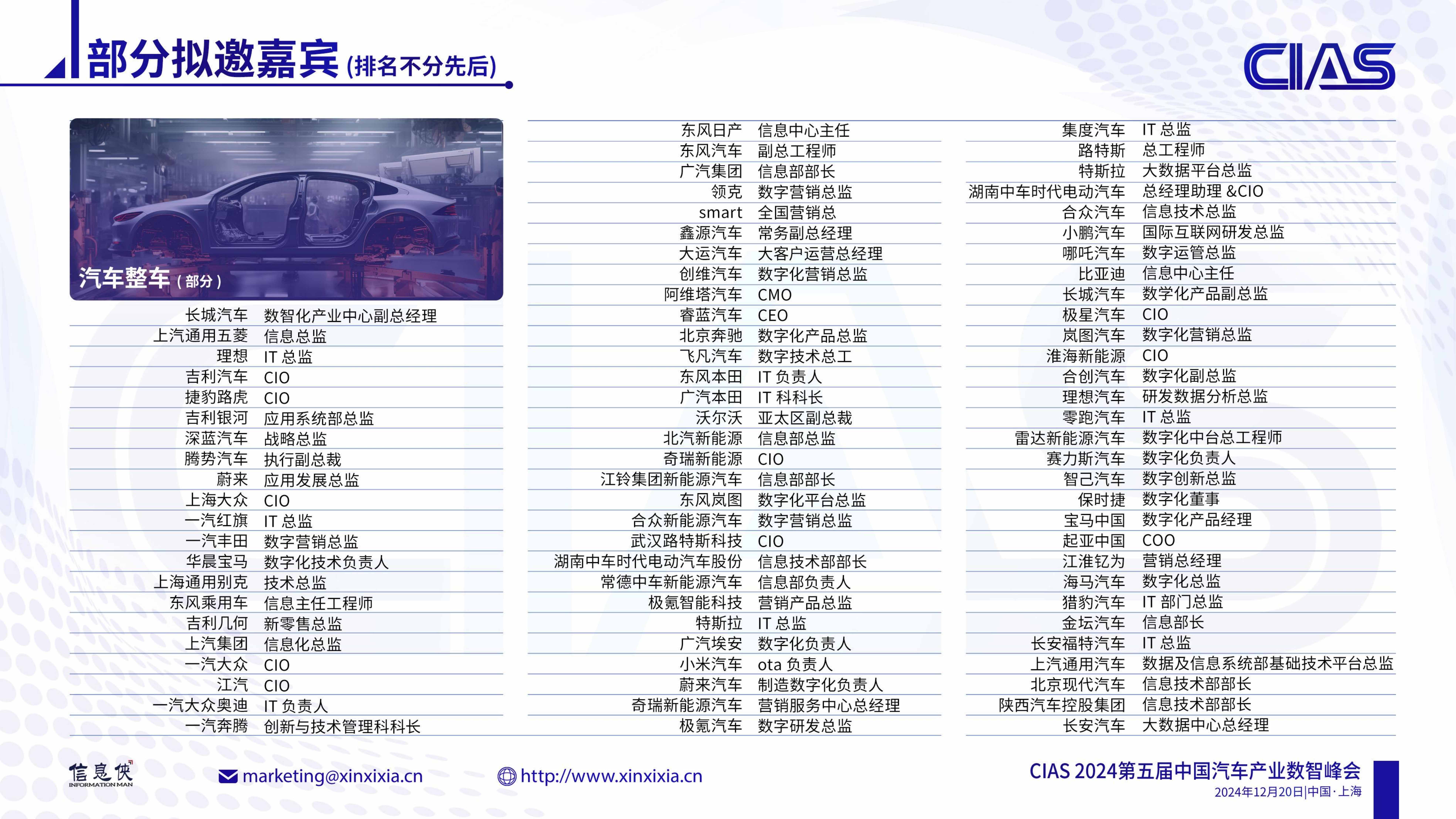 CIAS 2024第五屆中國汽車產(chǎn)業(yè)數(shù)智峰會